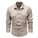 Outdoor Spandex Tactical Shirt in Khaki – Breathable, Durable, and Lightweight Tactical Wear