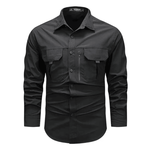 Black outdoor spandex tactical shirt for men