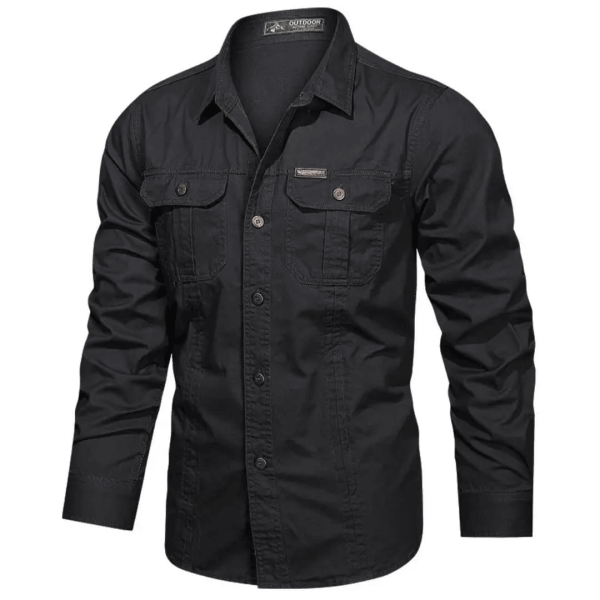 Outdoor tactical shirt in black for rugged outdoor activities