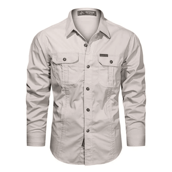 Beige Outdoor Tactical Shirt for Men – Durable and Breathable Military ShirtBeige Outdoor Tactical Shirt for Men – Durable and Breathable Military Shirt