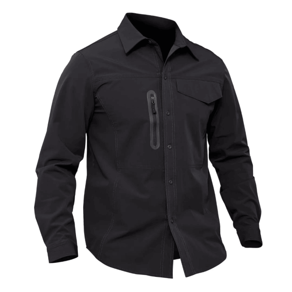 Black Tactical Spandex Shirt - Quick Dry, Breathable, and Lightweight for Outdoor & Tactical Use