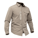 Khaki Tactical Spandex Shirt - Quick Dry, Lightweight, and Stretchable for Outdoor Use