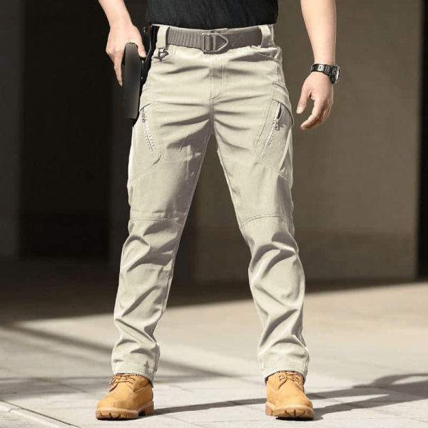 Khaki IX9 Tactical Spandex Trousers – Durable, Stretchable Military-Style Pants