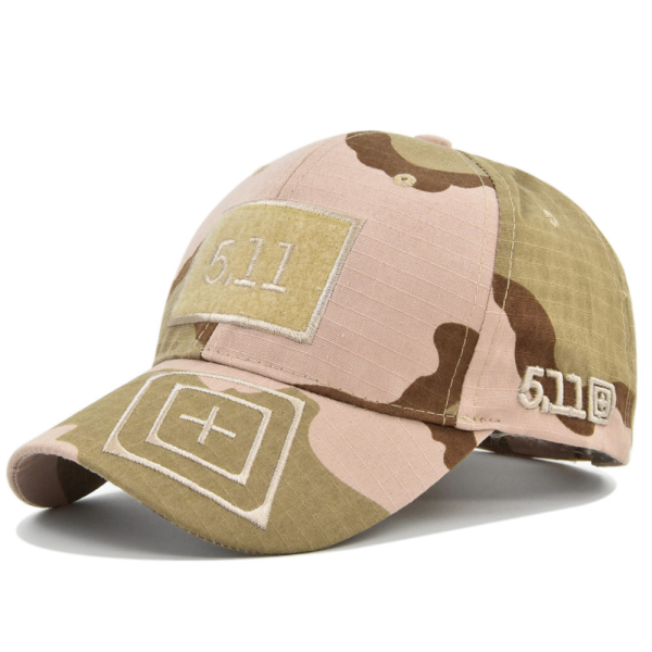 Sandstone Camouflage 5.11 Tactical Cap – Rugged military-style cap with adjustable strap and breathable fabric.
