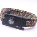 Camouflage PSYCHE 5in1 Paracord Survival Bracelet for outdoor adventure