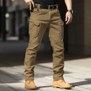 Dark Khaki IX7 Tactical Spandex Trousers – Outdoor Military Pants with Stretch Fabric