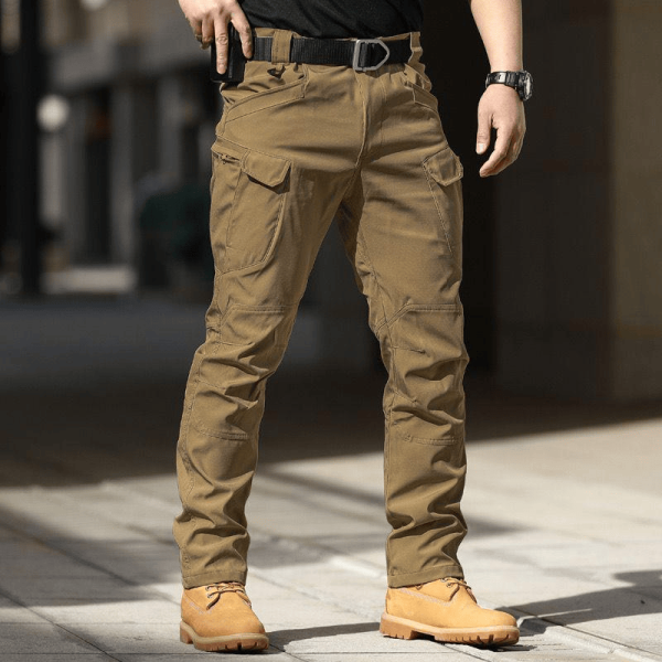 Dark Khaki IX7 Tactical Spandex Trousers – Outdoor Military Pants with Stretch Fabric