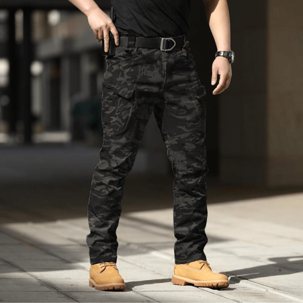 Black Camouflage IX7 Tactical Spandex Trousers for outdoor and tactical use