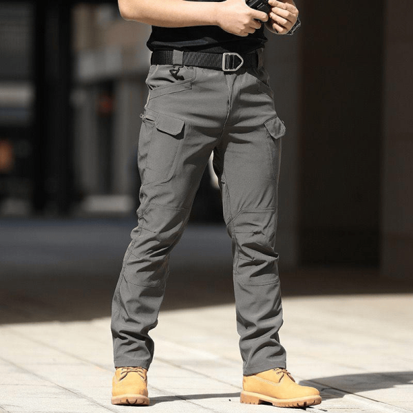 Dark Grey IX7 Tactical Spandex Trousers for Men – Durable Outdoor Wear