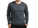 Grey Long Sleeved Tactical T-Shirt with thumb holes and utility pocket