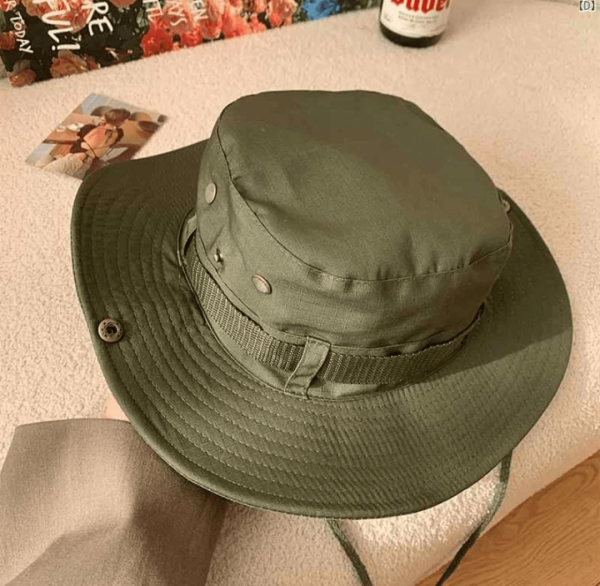 Olive Green Tactical Bucket Hat for Outdoor Adventures
