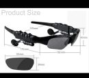 Black Bluetooth glasses with dark grey lenses and double speaker design