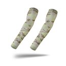 Light camouflage UV-protection arm sleeves in pale green, beige, and light brown tones