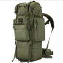 Army Green 70 Litre Tactical Backpack with multiple compartments and MOLLE webbing