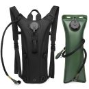 Black Stylish Custom Hydration Backpack with Insulated Water Bladder for Outdoor Travel, Hiking, and Climbing