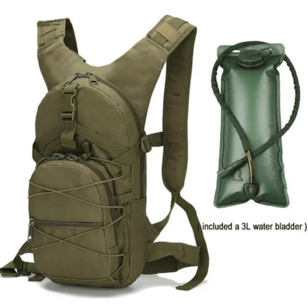 Army Green Tactical 3L Hydration Pack with Hose – Ideal for Hiking, Cycling & Outdoor Adventures
