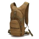 Khaki Tactical 3L Hydration Pack with hose and MOLLE straps for outdoor hiking and cycling