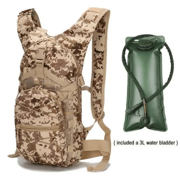 Desert Camouflage Tactical 3L Hydration Pack Backpack for Outdoor Hiking & Cycling