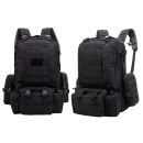 Black Outdoor Waterproof Hiking Survival Bag with multiple compartments and adjustable straps, ideal for outdoor adventures.