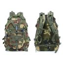 Woodland Camouflage Tactical Backpack with Waterproof Nylon and Shoulder Padding