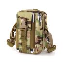 Modern Military Camouflage Tactical Sling Bag with durable MOLLE design and adjustable strap.