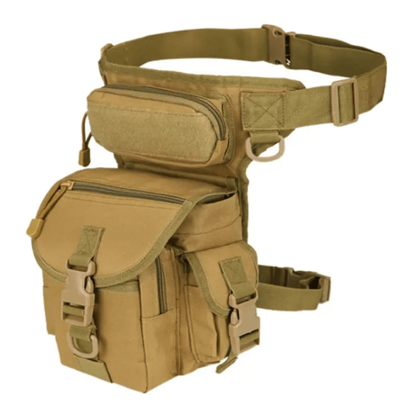 Military Tan Tactical Thigh Pack Pouch for Outdoor Hiking and Military Use