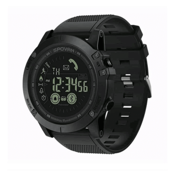 Black PR1 Spovan Digital Sports Watch with Smart Features