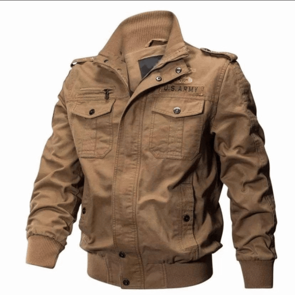 Khaki U.S. Army Jacket with military-inspired design