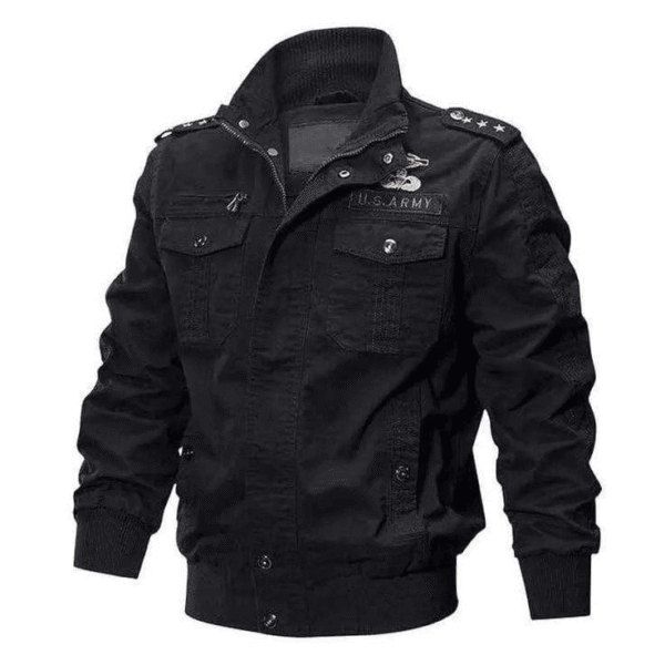 Black U.S. Army Tactical Jacket Front View