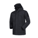 Black Parka Jacket for Winter with Hood and Pockets