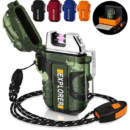 Waterproof electric lighter with windproof arc flame design