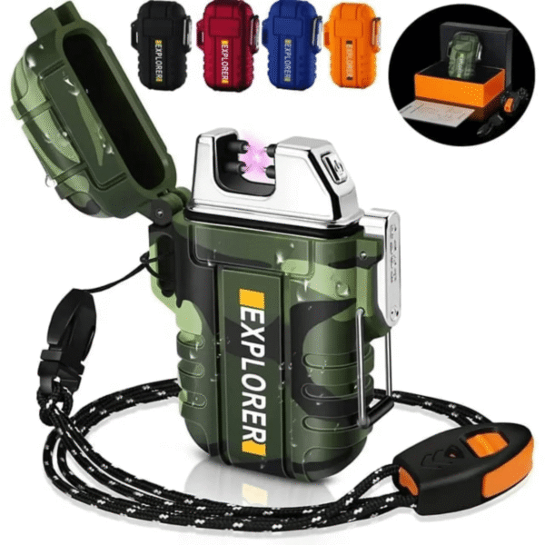 Waterproof electric lighter with windproof arc flame design