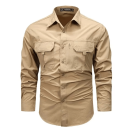 Outdoor Spandex Tactical Shirt in Khaki – Durable & Flexible for Outdoor Use